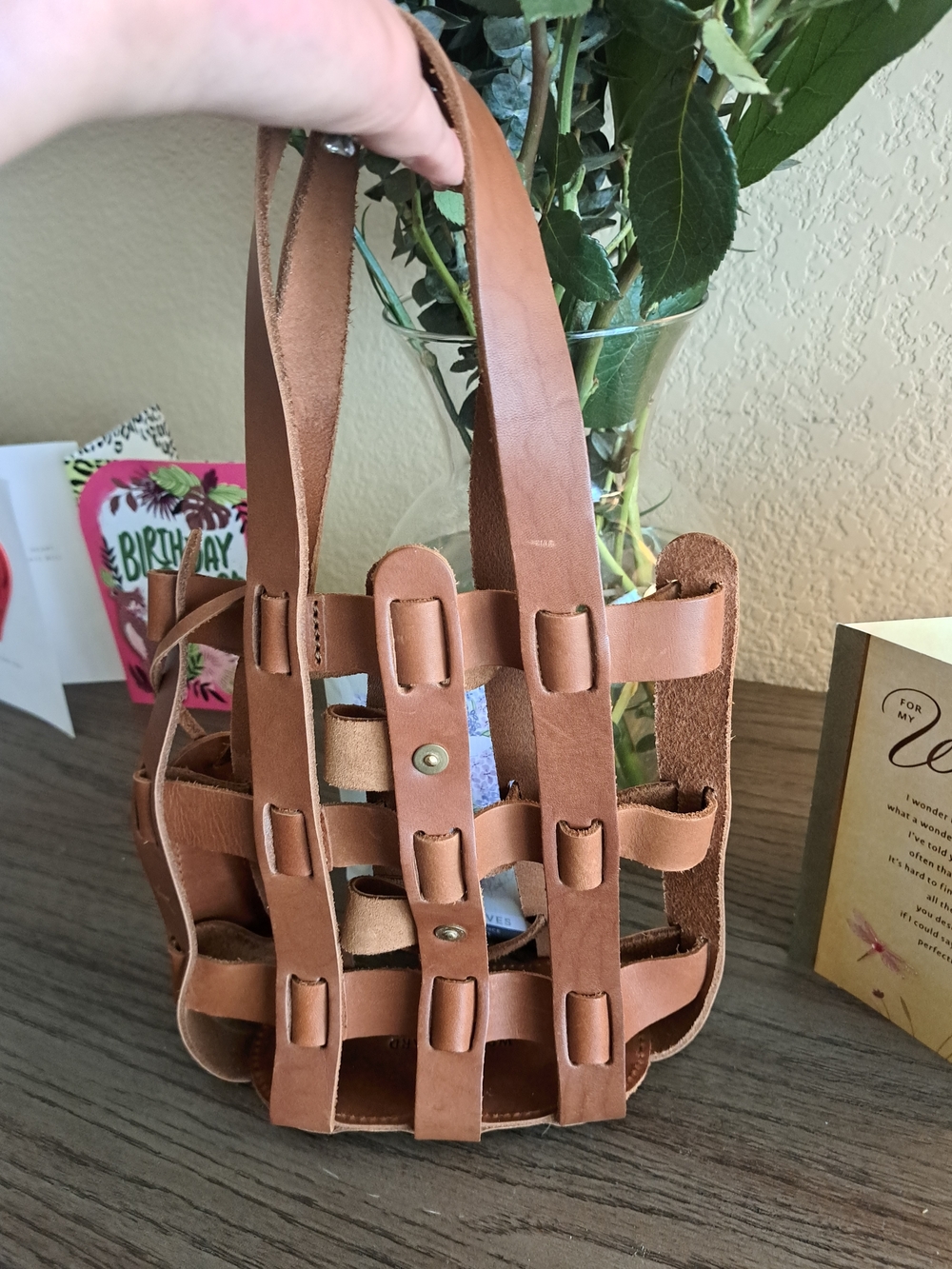 W.P. Standard Leather Wine Carrier Tote - Brown - Picture 5 of 7